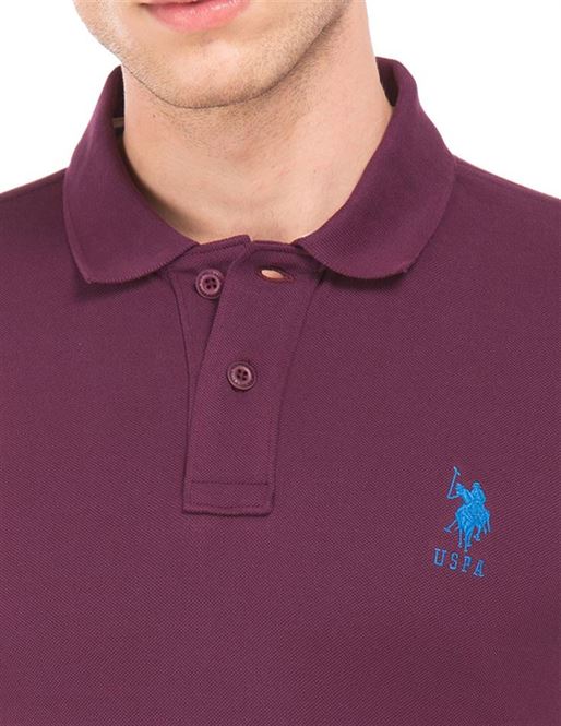U.S. Polo Assn. Men Casual Wear Purple T-Shirt